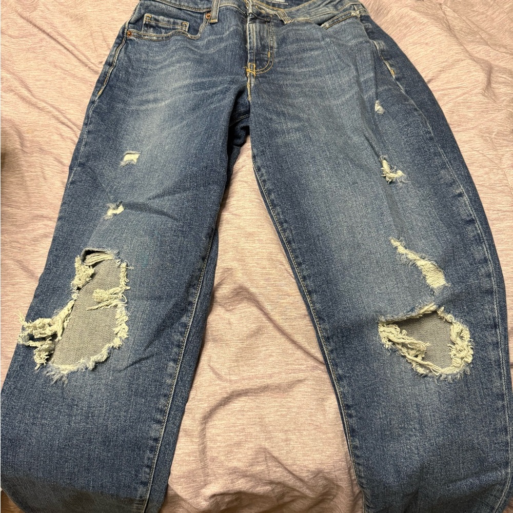 Old Navy Women's Distressed Boyfriend Jeans - Blue